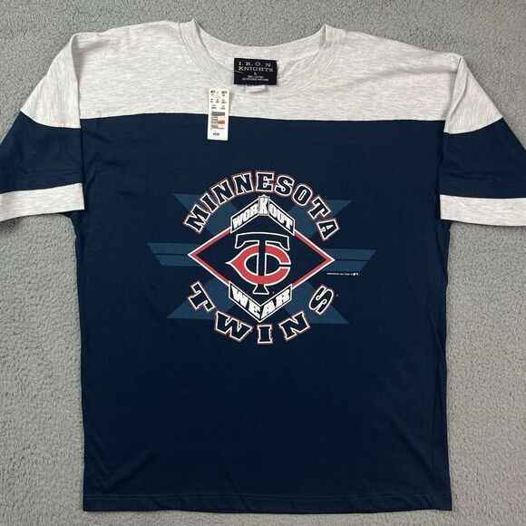 Vintage Minnesota‎ Twins MLB Baseball T Shirt Workout Wear 90s Size L NOS - Picture 1 of 8